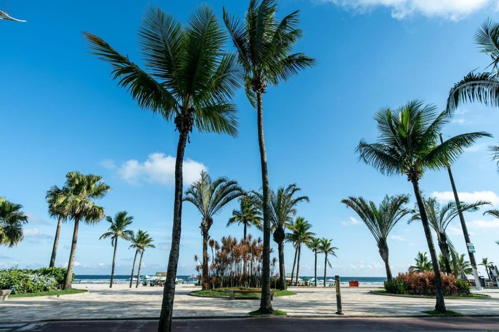 Frente Vista Mar Com Varanda Wi Fi 300Mbps E 10M Da Praia Da Tupi - Estacionamento Gratuito برايا جراندي المظهر الخارجي الصورة
